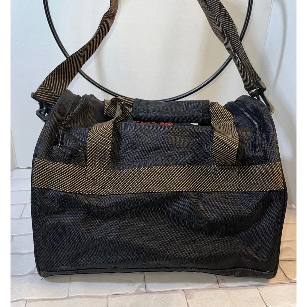 Shakespeare Ugly Stik Fishing Tackle Bag Black‎ Gold Nylon Shoulder Strap Bungee